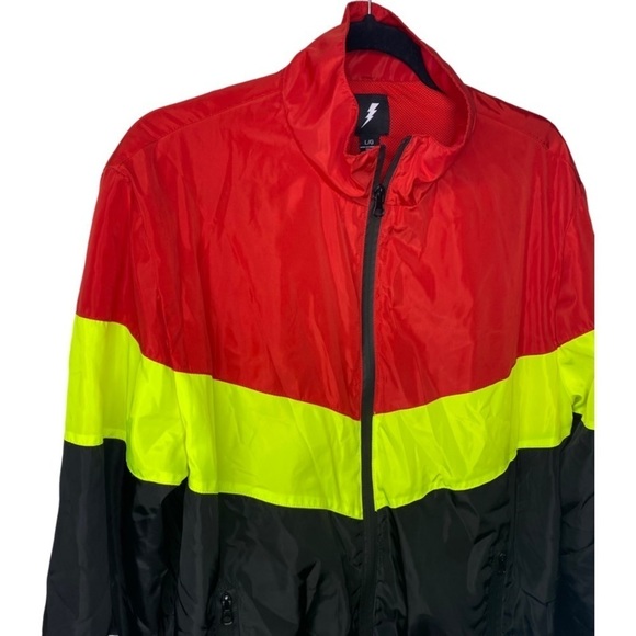 𝅺RETRO Track Full-Zip Jacket - Red/Yellow/Black - Large - Picture 3 of 11
